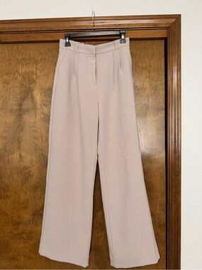 Abercrombie & Fitch Wide-Leg Trousers in Tan
